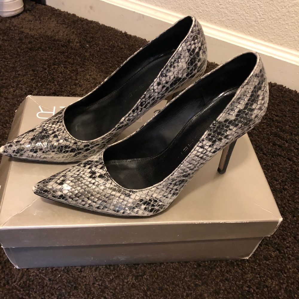 Snake skin pumps